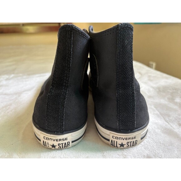 Converse Chuck Taylor All Star Black Hi Top Leather Sneakers - Men’s Sz 9 - Picture 4 of 8
